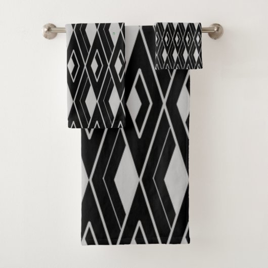 Art Deco Diamond Shapes Bad Handdoek (Insitu)
