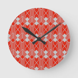 Art Deco Diamond Shapes en Lines  Ronde Klok