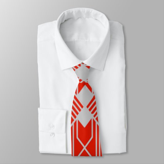 Art Deco Diamond Shapes en Lines Stropdas (Gebonden)