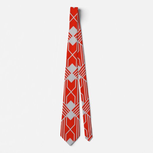 Art Deco Diamond Shapes en Lines Stropdas (Voorkant)