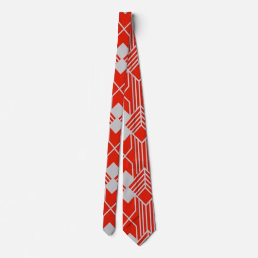 Art Deco Diamond Shapes en Lines Stropdas (Achterkant)