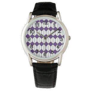 Art Deco Diamonds en Hexagons Horloge
