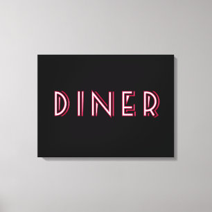 Art Deco Diner Sign Canvas Afdruk