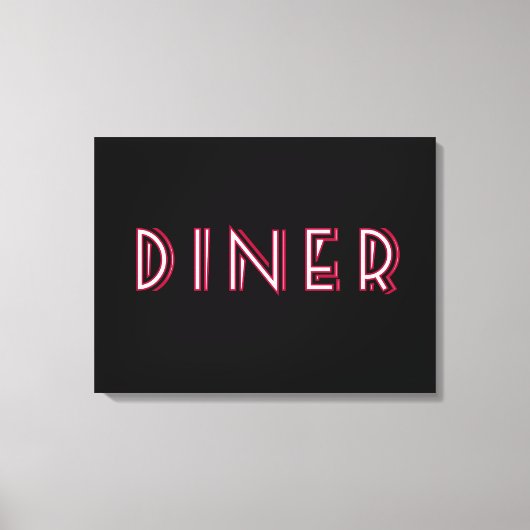 Art Deco Diner Sign Canvas Afdruk (Voorkant)