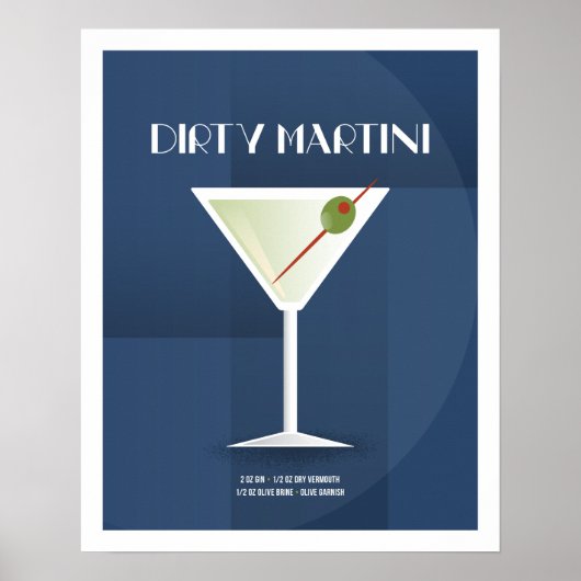 Art Deco Dirty Martini Poster (Voorkant)