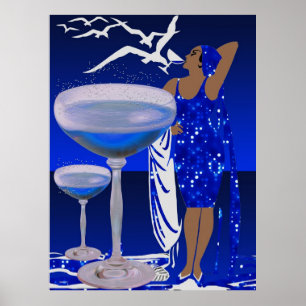 ART DÉCO Diva LADY Champagne Bleu