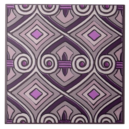 Art Deco Does Persia #8 (Keramische Tegel) Tegeltje (Voorkant)