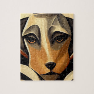 Art Deco Dog Face Legpuzzel