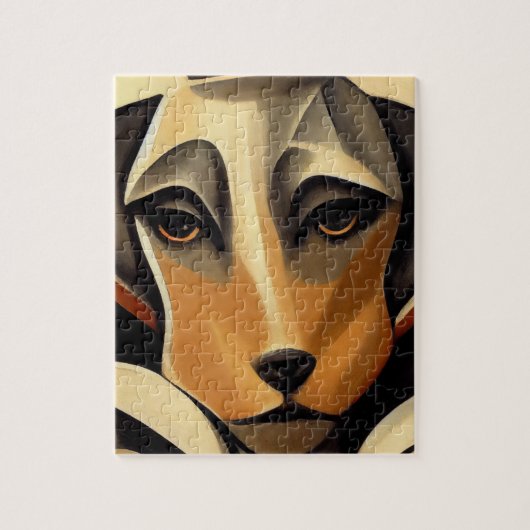 Art Deco Dog Face Legpuzzel (Verticaal)