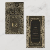 Art Déco d'or avec votre Carte de visite Monogramm (Devant / Derrière)