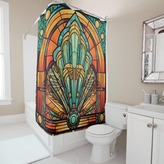 Art Deco douchegordijn (In situ)