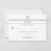 Art Déco Dove Grey et violet RSVP | (Devant)
