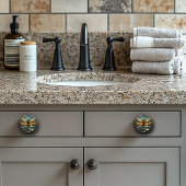 Art Deco Dragonfly Parels Pareltjes Glas in lood Keramische Knop