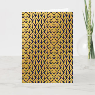 Art Deco Dragonschubben - Blauwe en Gouden Schubbe Kaart