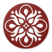 Art Deco Drawer Pull - Burgundy Keramische Knop (Voorkant)
