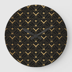 Art Deco driehoek: luxe patroon. Grote Klok