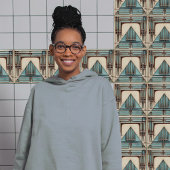 Art Deco driehoekige geometrie Tegeltje