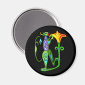 Art Déco Égyptien Avec Aimant À Fleur Lotus (Recto/Verso)