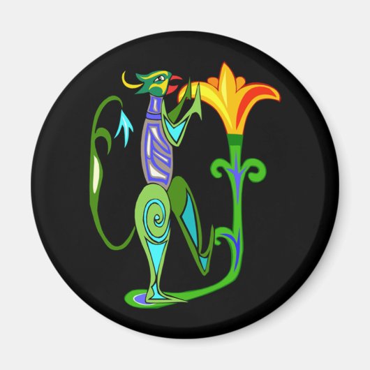 Art Déco Égyptien Avec Aimant À Fleur Lotus (Devant)