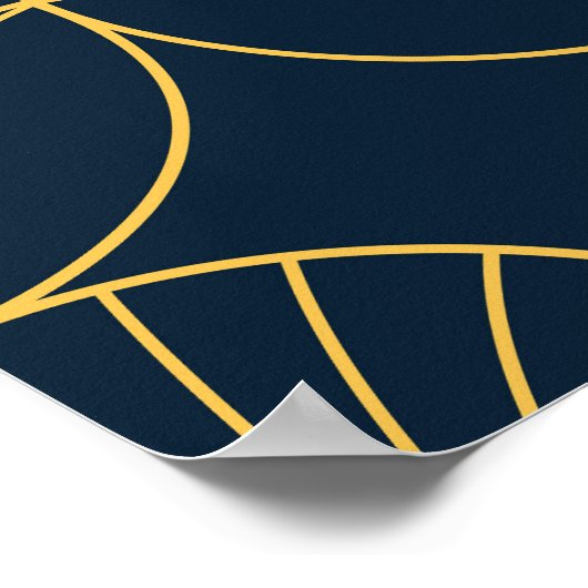 Art Déco Elégance : Motifs Ventilateurs (Coin)