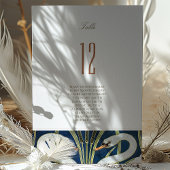Art Deco Elegance Swan Tafelnummer Kaart