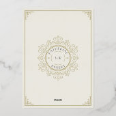 Art Deco Elegant Bruiloft Folie Uitnodiging (Achterkant)