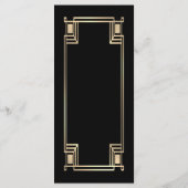 Art Deco Elegant Gold Frame Wedding Menu (Achterkant)