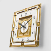 Art Deco elegant Goud Vierkante Klok (Hoek)