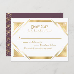 Art Déco élégant Grand Gatsby RSVP Invitation Post