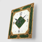 Art Deco Elegant Green Vierkante Klok (Hoek)
