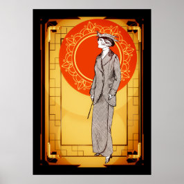  Art Deco Elegant Lady Poster