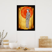  Art Deco Elegant Lady Poster (Keuken)