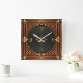 Art Deco Elegant Red Vierkante Klok (Huis)