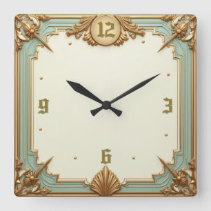 Art Deco Elegant Vierkante Klok