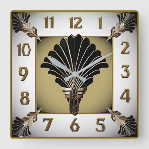 Art Deco Elegant Vierkante Klok
