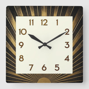Art Deco Elegant Vierkante Klok