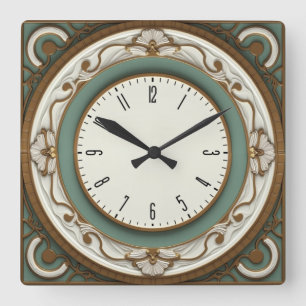 Art Deco Elegant Vierkante Klok
