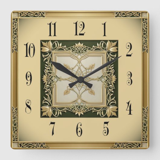 Art Deco Elegant Vierkante Klok (Voorkant)