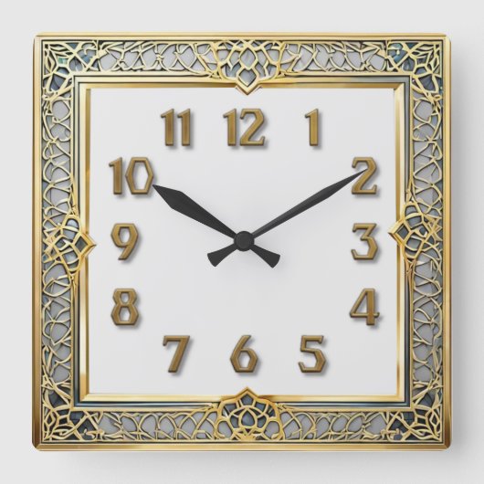 Art Deco Elegant Vierkante Klok (Voorkant)
