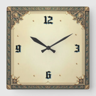 Art Deco Elegant Vierkante Klok