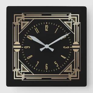 Art Deco elegant Vierkante Klok