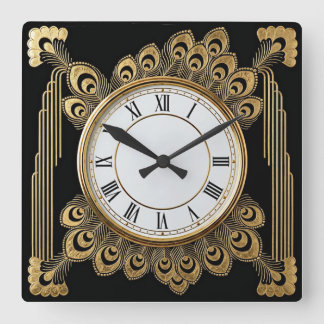 Art Deco Elegant Vierkante Klok