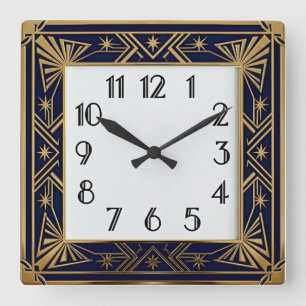 Art Deco Elegant Vierkante Klok