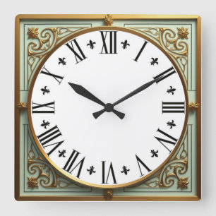 Art Deco Elegant Vierkante Klok