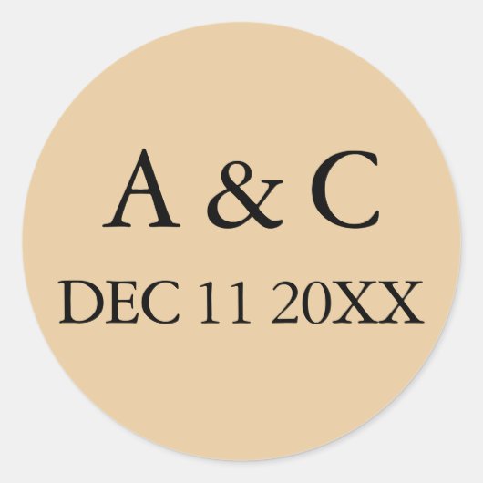 Art Deco Elegant Wedding Ronde Sticker (Voorkant)