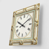 Art Deco Elegant White Vierkante Klok (Hoek)