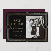 Art Deco Elegant Zwart Goud 20s Classic (Voorkant / Achterkant)