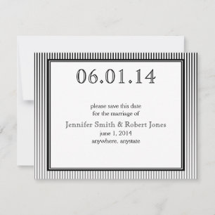 Art Deco Elegant Zwart-wit Save the Date