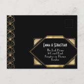Art Deco elegante Great Gatsby RSVP uitnodigingska Uitnodiging Briefkaart (Achterkant)