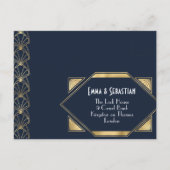 Art Deco elegante Great Gatsby RSVP uitnodigingska Uitnodiging Briefkaart (Achterkant)